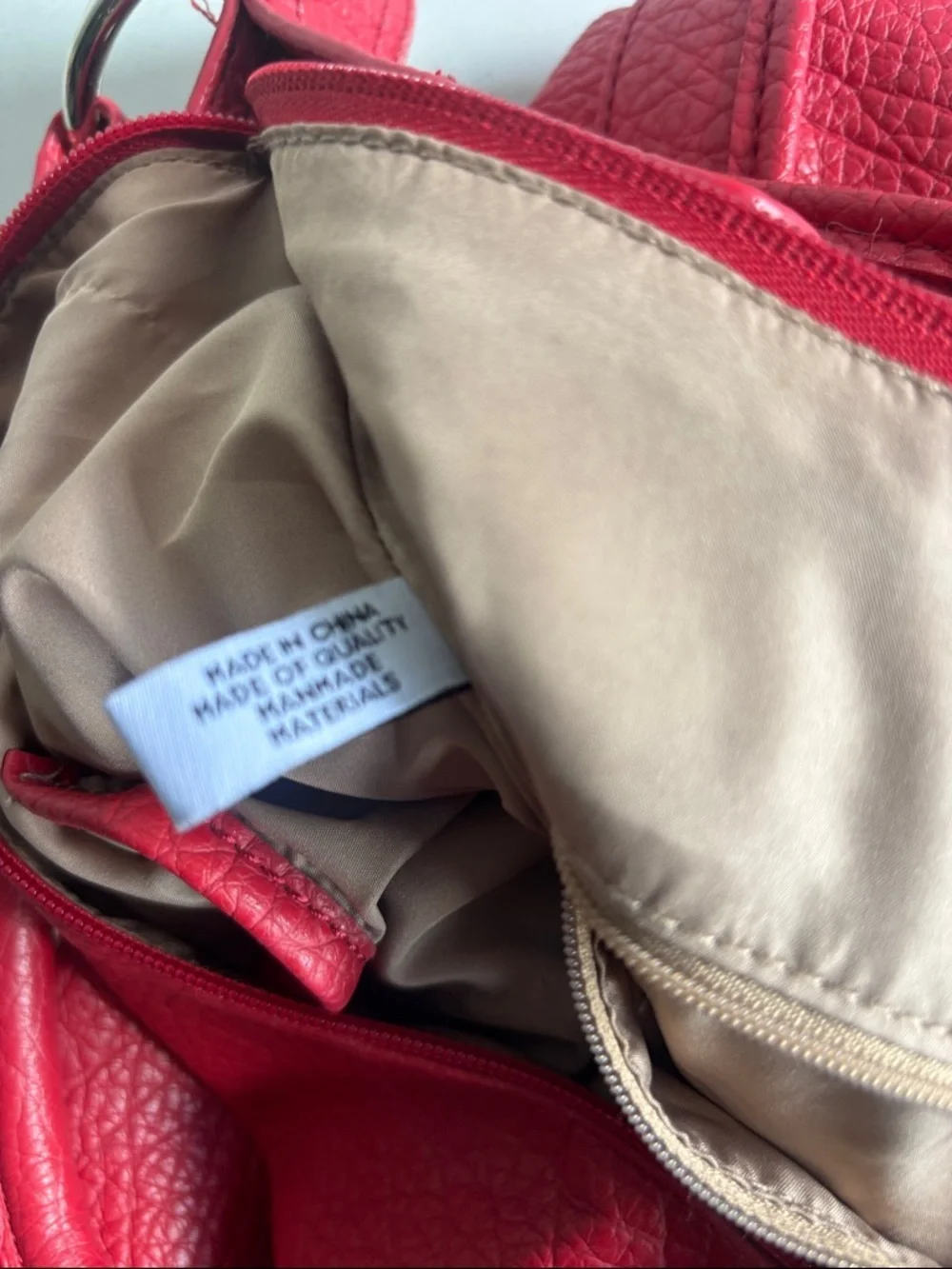 Nine West Red Textured Vegan Leather Hobo Bag